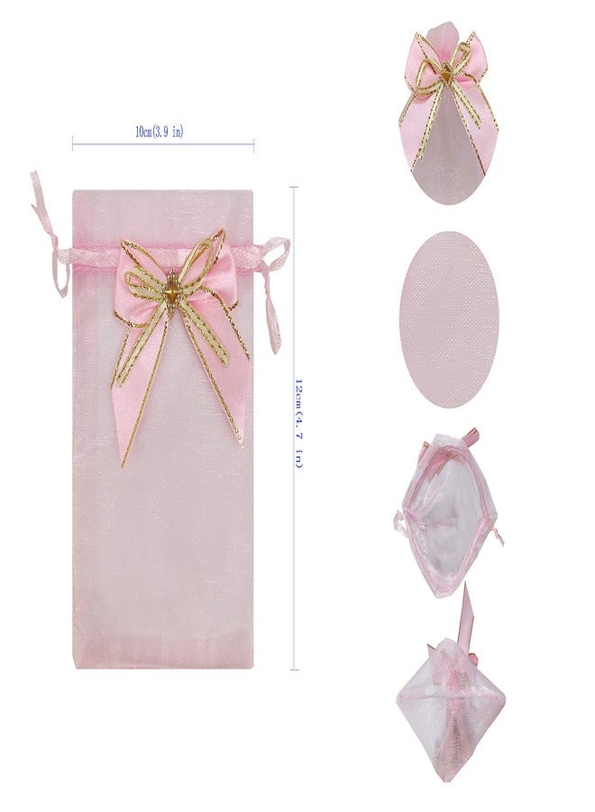 Sanrich 50pcs Sheer Organza Bags 3.9x4.7 Inches Jewelry Bags Candy Rose Drawstring Pouches Wedding Favor Gift Bags Business Display Sachets (pink) - Image 3